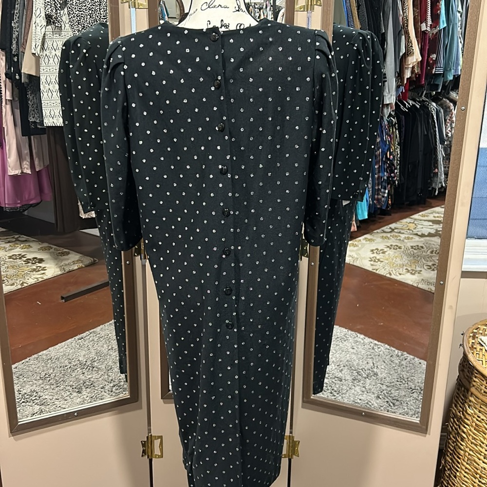 Jenny black with silver sparkling dots size XL. Vintage. - Picture 5 of 8